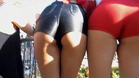 Perfect teenage asses right in front of me