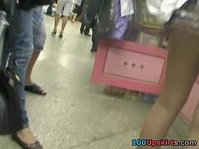 Golden-Haired's cute petticoat up