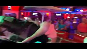 Miniskirt Slut Ride The Bull and Show Her Ass