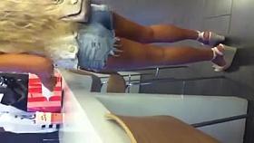 Nice white Ass Tiny Shorts