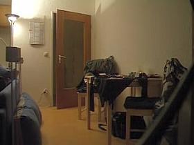 Girl staying back to spy cam with her cute ass naked