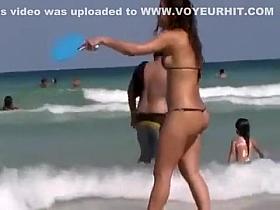 Super sexy babe plays with a racket