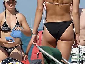 Fit and sexy girl at the beach