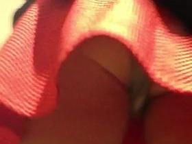 Red dress upskirt