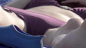 Pretty girl spied on the beach