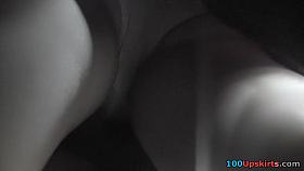 White panties and tight ass in the spycam upskirt clip