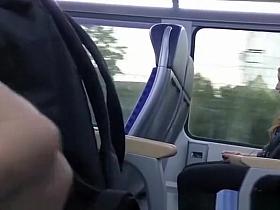 Dude plays with his cock in public transportation