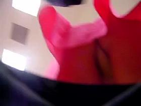 Bending over and spreading her ass cheeks