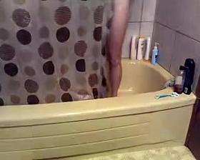 me and jen in the shower