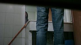 Cute bitch is pissing right in the little toilet hole