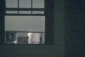 Real amateur tits voyeured through the window naked