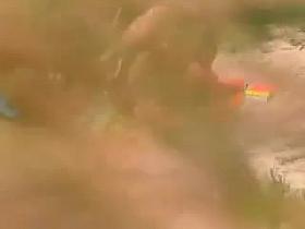 Nude Beach - Small Tits Brunette Dildo Filmed by Voyeur