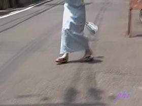 Redhead in traditional clothes got boob sharked on a street