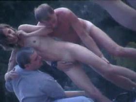 Crazy exhibition on nude beach