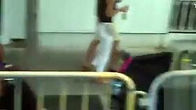 Busty ladies expose their jugs to the crowd