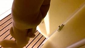 Huge assed Indonesian hottie oiling up in poolcabin