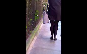 Candid teen miniskirt pantyhose