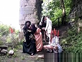 African babe gets filled with white rod outdoors