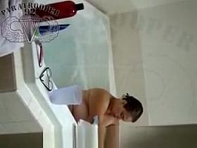 Fat woman in jacuzzi