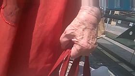 Sexy legs waiting for the bus final