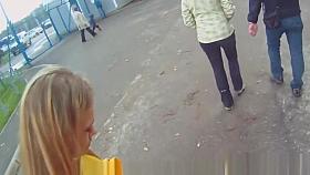 Pickedup eurobabe cockriding while clothed