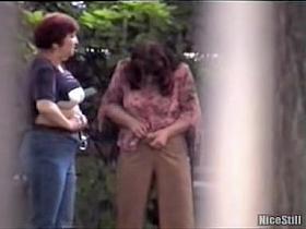 Pissing voyeur scenes of women out of panties in public