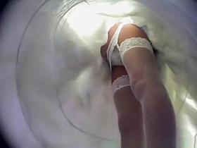 Wedding day bride upskirt