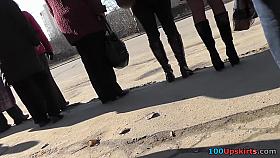 Amateur upskirt action realized in the public place