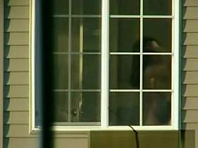 window peep on brunette