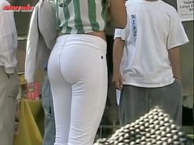 Wonderful amateur brunette street candid booty