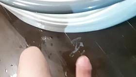 POV Daughter sucked dad in the bathroom (cum in mouth)