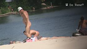 Skinny teens and busty mature babes at nudist beach