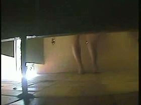 Gorgeous petite brunette hidden piss video