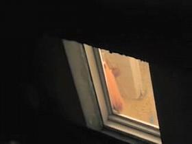 Topless babe window voyeur softcore in wash room
