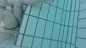 girl bikini very sexy open legs underwater pool