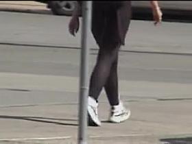Seducing bottom of the candid voyeur girl in the street 07s