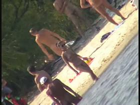 Thin and fit girls on the nude beach voyeur video