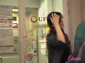 Asian girl in a shop with a nice ass got skirt sharked