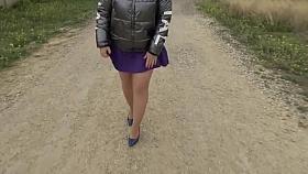 Walk Upskirt-tease Sexy Ass