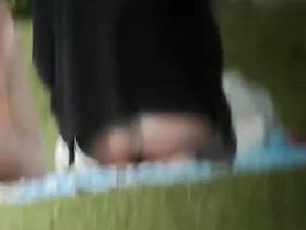 Sexy ass chick in bikini bottom pussy slip