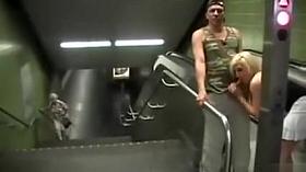 She gives him a blowjob everywhere