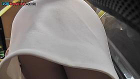 Upskirt mov of blonde cougar's bubble butt