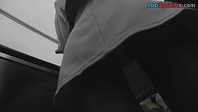 Hot legs of a foxy milf seen in free upskirt video