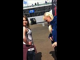 busty candid teen with black bra