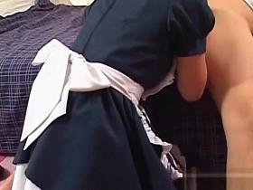 Asian Maid Licks And Sucks His Rock Hard Dick