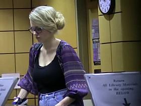 Sexy young librarian got big boobs