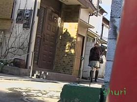 Big booty Asian bimbo gets spanked while taking street walk