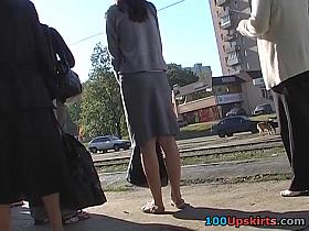 Hotty in strict outfit upskirts