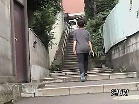 Horny voyeur stalks this girls panties on the street