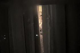 Sexy nude ass spied thru the window curtains